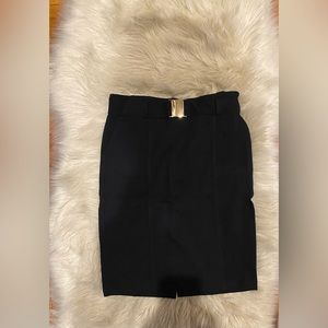 Black skirt with attached belt